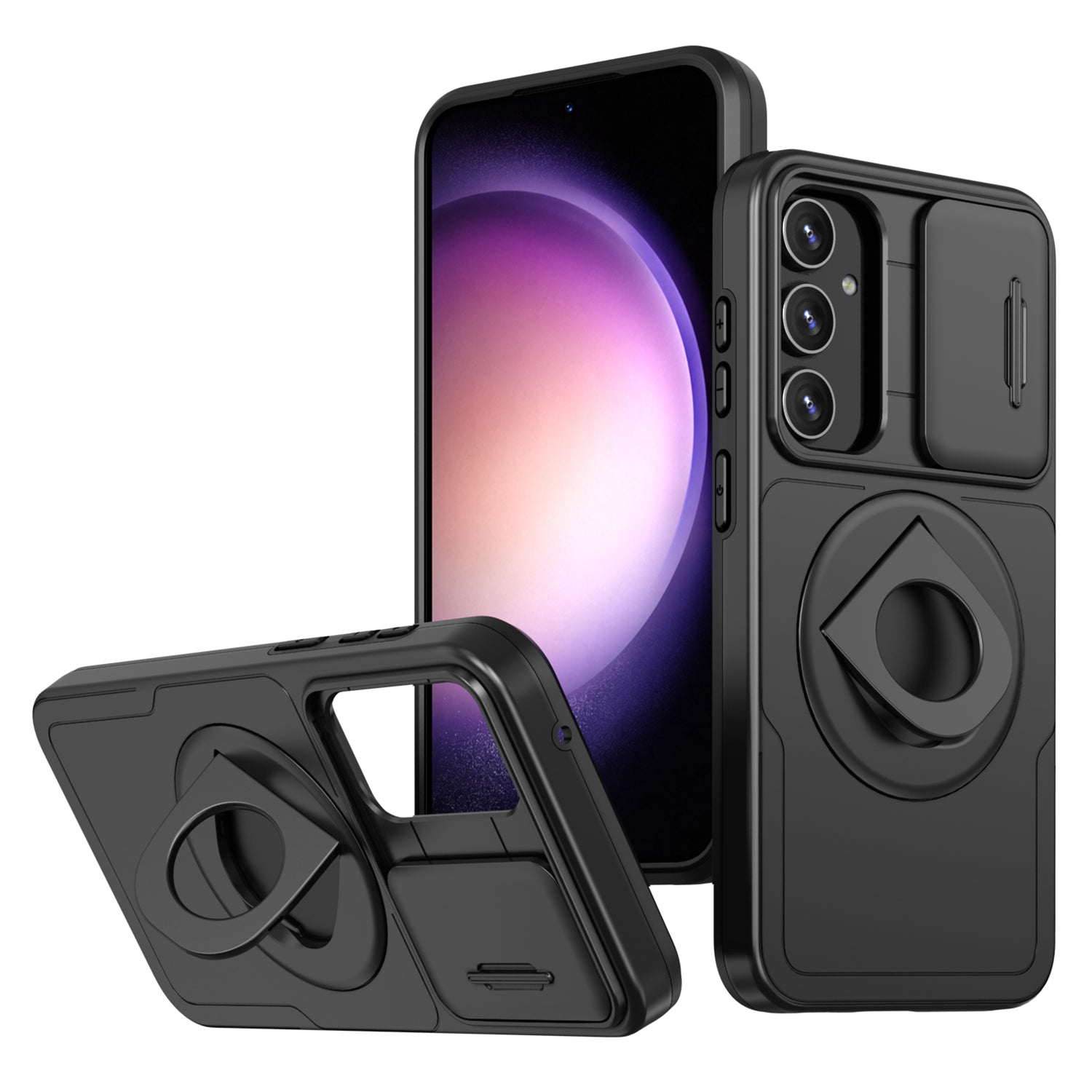For Samsung Galaxy S20 FE / S20 FE 5G / S20 FE 2022 / S20 Lite Phone Case with Slide Camera Cover - Black For Samsung Galaxy S20 FE / S20 FE 5G / S20 FE 2022 / S20 Lite Phone Case with Slide Camera Cover - Black